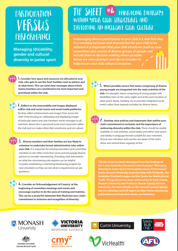 Embracing diversity within your club structures and developing an inclusive  club culture - Centre For Multicultural Youth